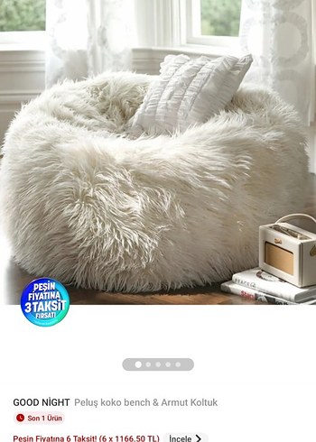 Beden beyaz Renk PELUŞ KOKO BENCH & ARMUT KOLTUK
