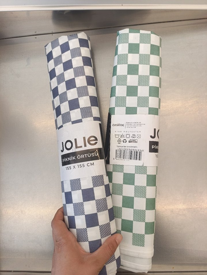 Jolie Kareli Piknik Örtüsü 155x155 cm - Görsel 3