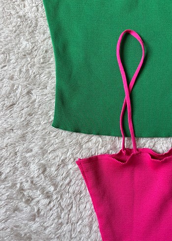 Renkli Mini Kadın İnce Askılı Atlet - Görsel 2