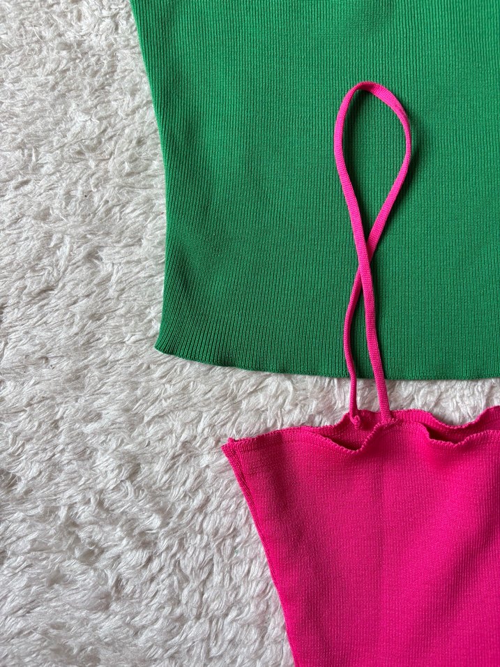 Renkli Mini Kadın İnce Askılı Atlet - Görsel 2