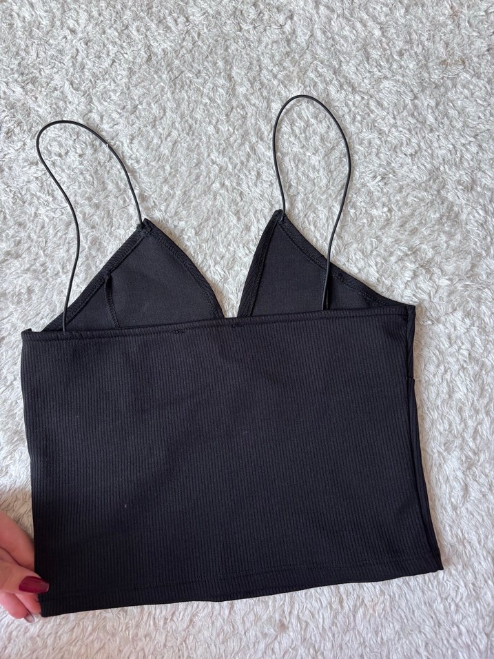 Siyah İnce Askılı Midi Bralet - Görsel 3