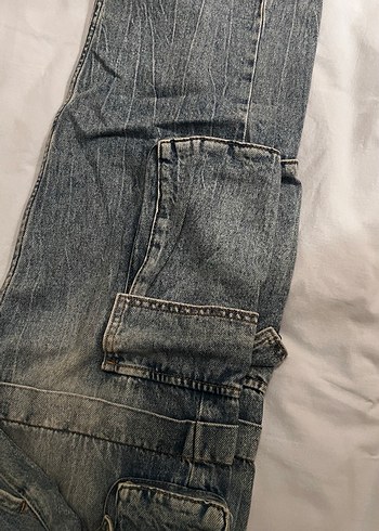 Kadın Mavi Bol Kesim Kot Pantolon - Görsel 2