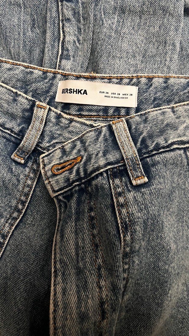 Kadın Mavi Bol Kesim Kot Pantolon - Görsel 3