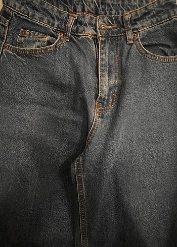 Kadın Mavi Midi Boy Denim Pantolon - Görsel 2