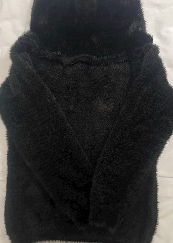 Kürklü Siyah Kadın Kazak - Görsel 2