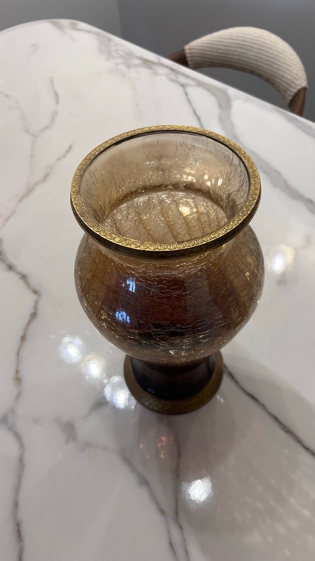 Koyu Kahverengi Dekoratif Vazo Seti - Görsel 3