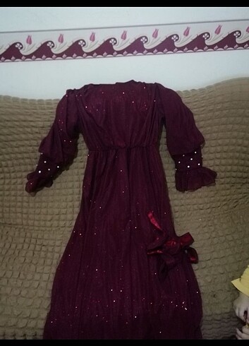Simli bordo abiye