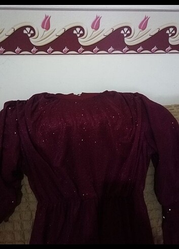 Diğer Simli bordo abiye