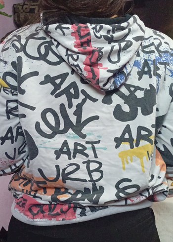 Renkli Baskılı Kadın Sweatshirt - Görsel 2