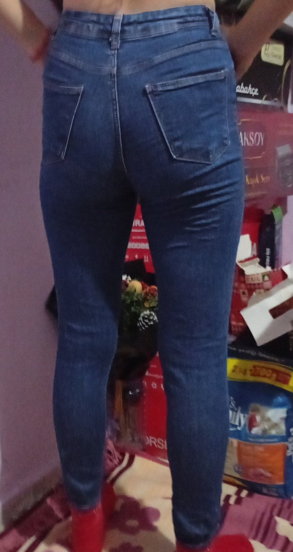 Mavi Dar Kesim Midi Boy Kadın Kot Pantolon - Görsel 2