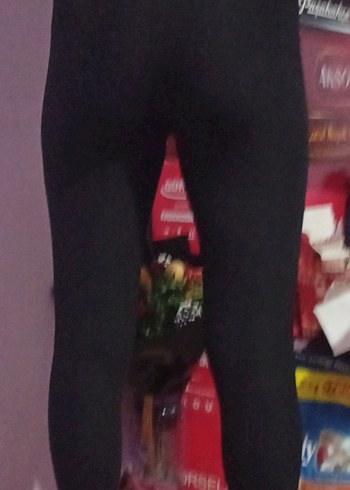 Siyah Kadın Spor Tayt şeklinde pantolon - Görsel 2