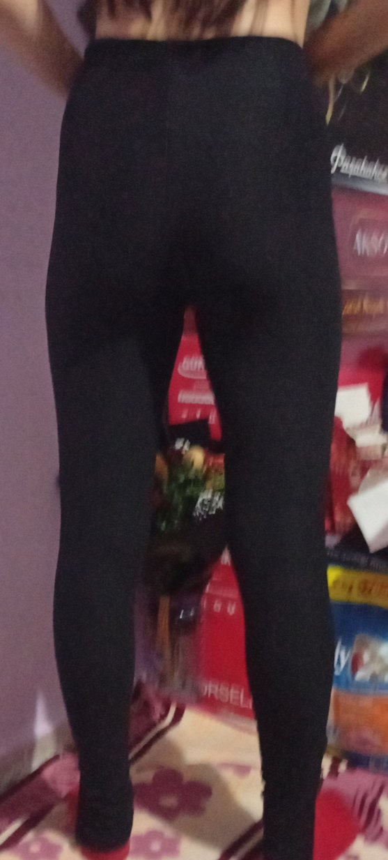 Siyah Kadın Spor Tayt şeklinde pantolon - Görsel 2