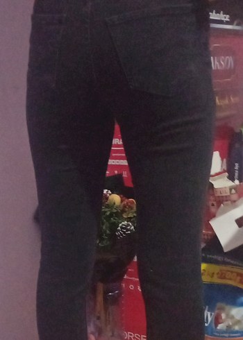 Siyah, Esnek Kadın Kot Pantolon - Görsel 2