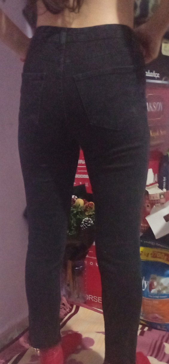 Siyah, Esnek Kadın Kot Pantolon - Görsel 2