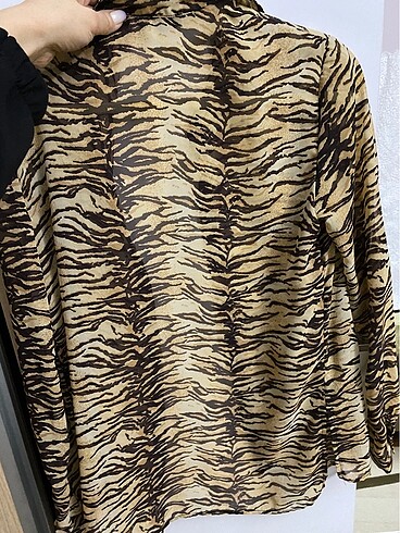 Zara Leopar zebra şifon gömlek