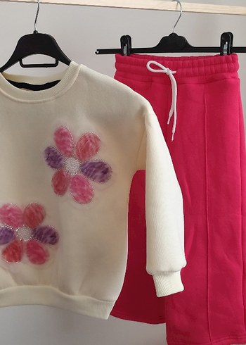 Kız Çocuk Pembe Bol Kesim Eşofman Altı - Görsel 3