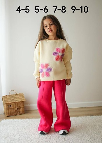 Kız Çocuk Pembe Bol Kesim Eşofman Altı - Görsel 2