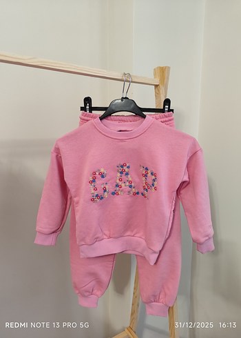 Nakışlı Kız Çocuk Takım Pembe - Görsel 3