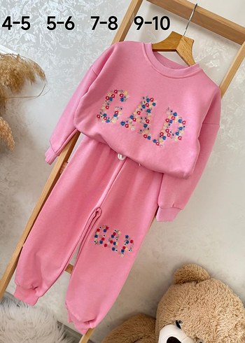 Nakışlı Kız Çocuk Takım Pembe - Görsel 2