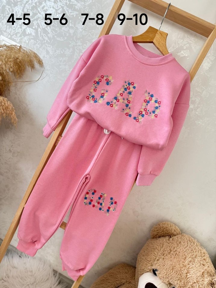 Nakışlı Kız Çocuk Takım Pembe - Görsel 2