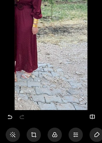 Abiye Drapeli Uzun Bordo Kadın Elbise