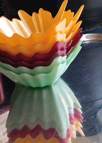 Renkli Yaprak Tasarımlı çerezlik Seti - Görsel 3