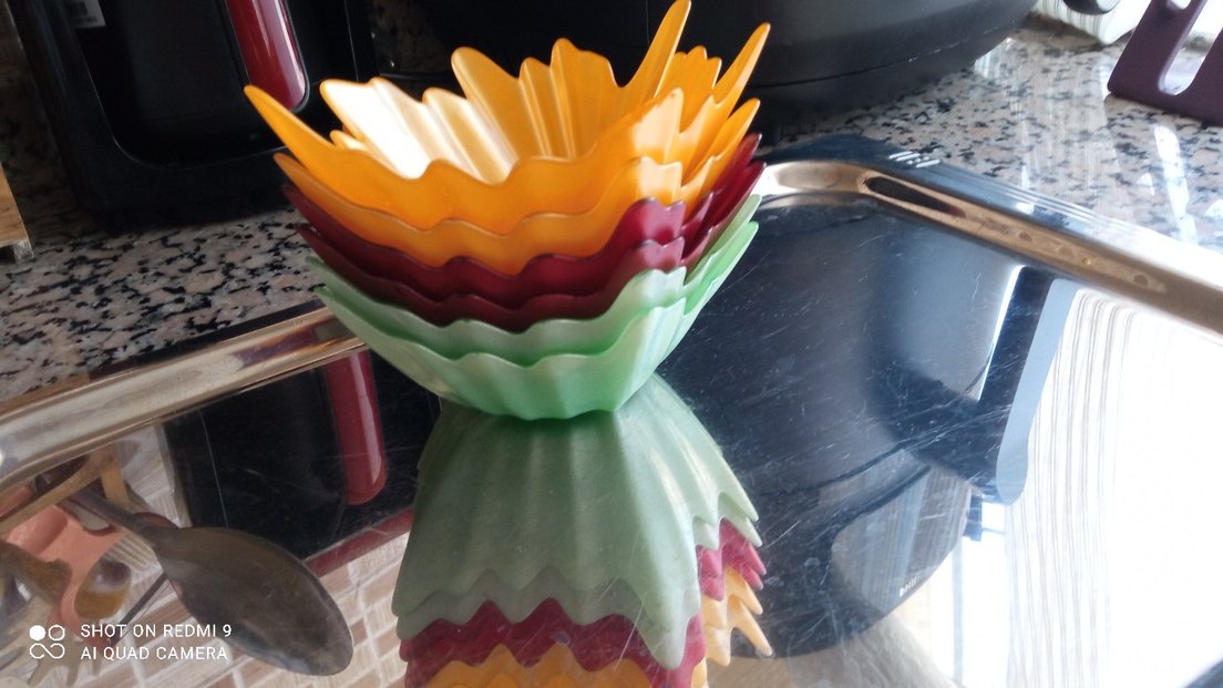 Renkli Yaprak Tasarımlı çerezlik Seti - Görsel 3