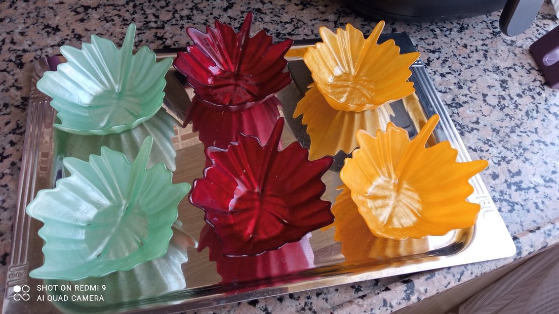 Renkli Yaprak Tasarımlı çerezlik Seti - Görsel 2