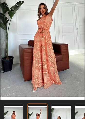 tulum Uzun Salaş turuncu krem cepsiz orjinal hali sonlarda - Görsel 3