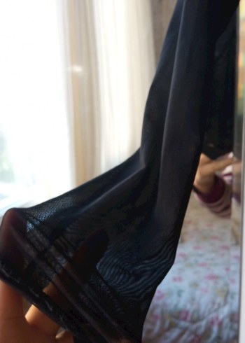 Siyah Uzun Kollu Drapeli Gotik Elbise - Görsel 11