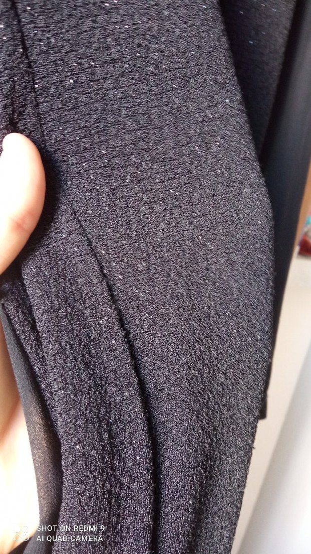 Siyah Uzun Kollu Drapeli Gotik Elbise - Görsel 4