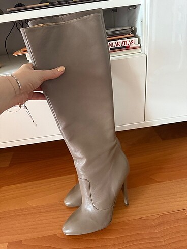 38 Beden gri Renk Deri Ninewest Çizme