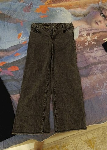 Gri Bol Kesim Kadın Kot Pantolon 11-12 yaş 146-152cm
