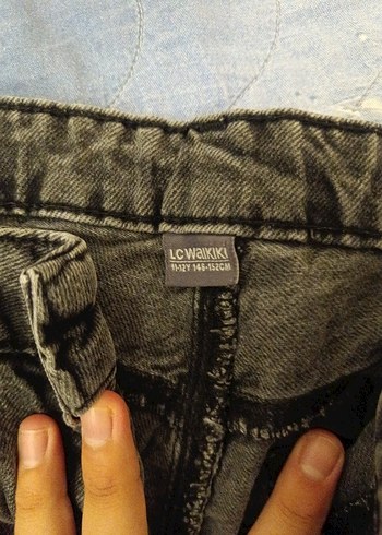 LC Waikiki Gri Bol Kesim Kadın Kot Pantolon 11-12 yaş 146-152cm