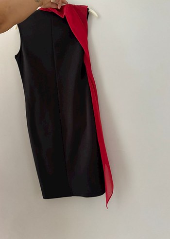 Kırmızı Drapeli Kolsuz Mini Elbise - Görsel 2