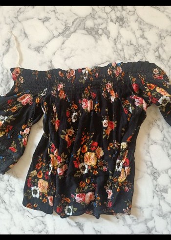 Accessorize Çiçek Desenli Kayık Yaka Volanlı Bluz