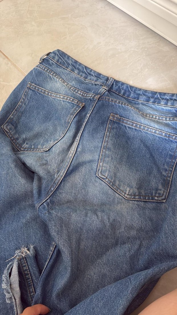 Gri Tonlu Rahat Kesim Midi Kadın Kot Pantolon - Görsel 2