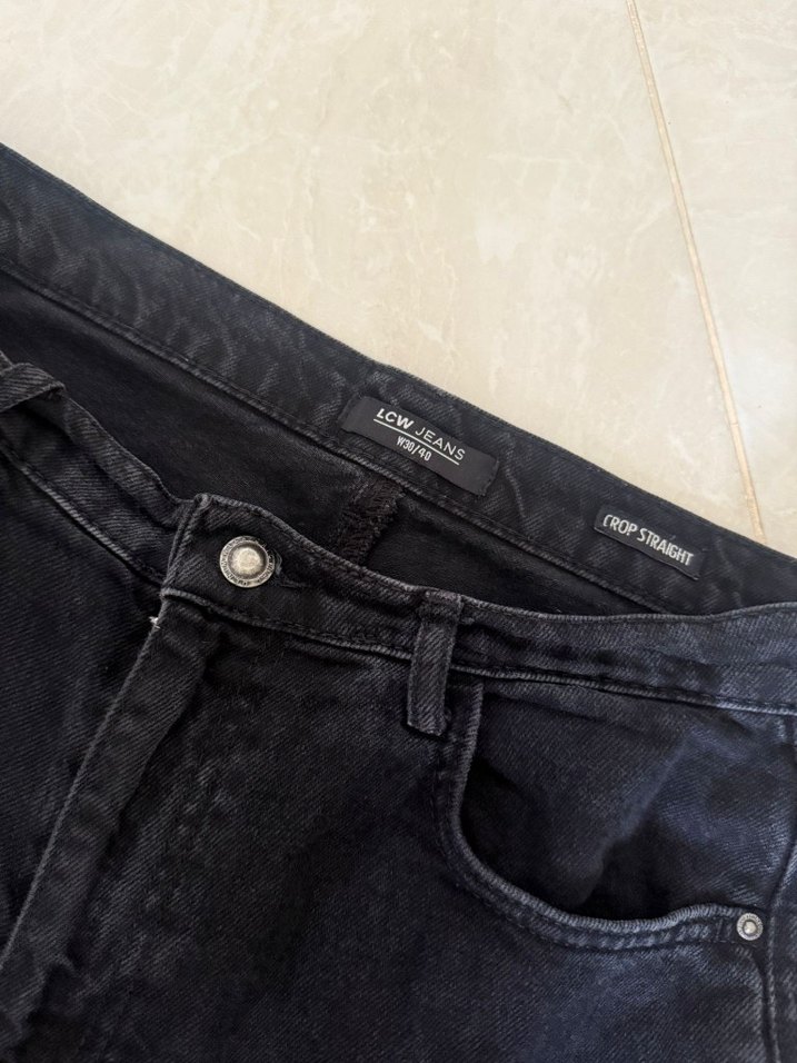 Siyah Salaş Kadın  Denim Pantolon - Görsel 2