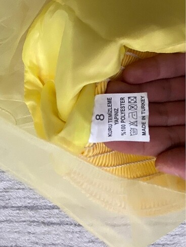 8 Yaş Beden sarı kız cocuk abiyesi