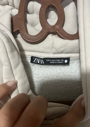 s Beden Bej Kapüşonlu Rahat Kesim Sweatshirt