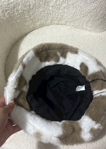  Beden kahverengi Renk Kahverengi Beyaz Peluş Kadın Şapka