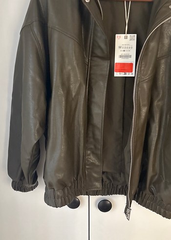 Kahverengi Deri Kadın Ceket - Görsel 3