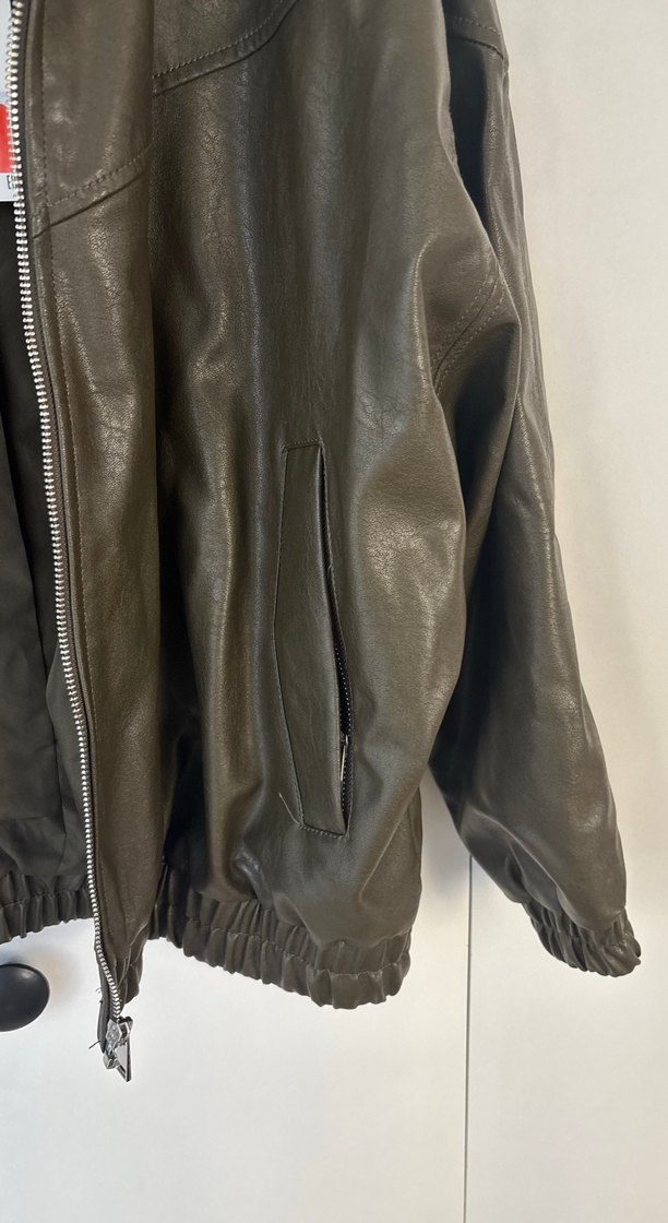 Kahverengi Deri Kadın Ceket - Görsel 5