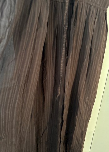 Kahveleri Pilili Uzun Kadın yelek - Görsel 3