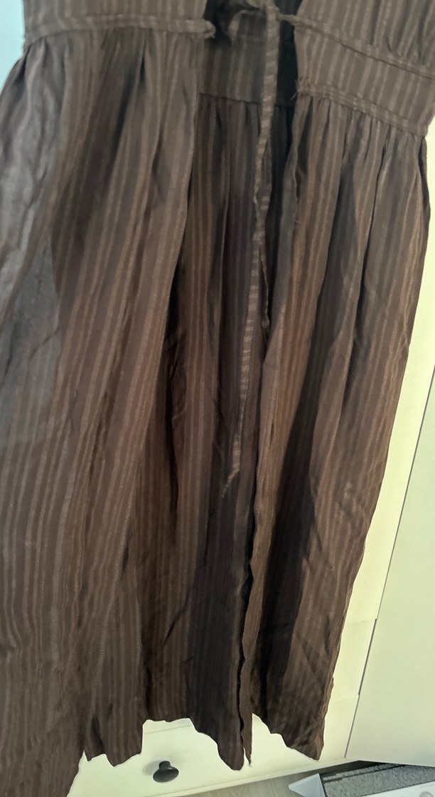 Kahveleri Pilili Uzun Kadın yelek - Görsel 3