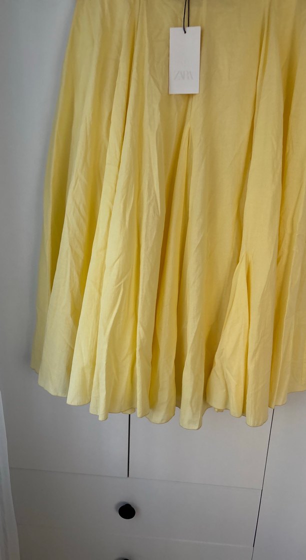 Kadın Sarı  Pilili Etek - Görsel 3