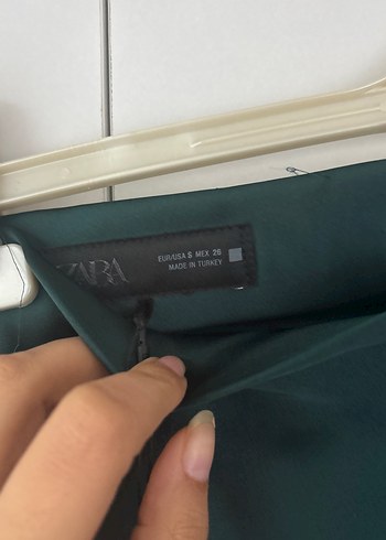 Yeşik Uzun saten Kadın Etek - Görsel 4