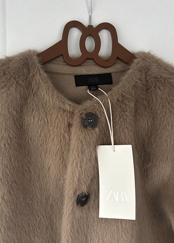 Düğmeli Kahverengi Kadın Yün Ceket - Görsel 4