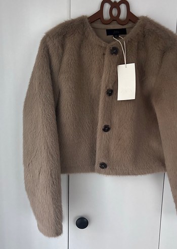 Düğmeli Kahverengi Kadın Yün Ceket - Görsel 3