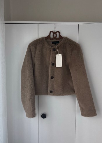 Düğmeli Kahverengi Kadın Yün Ceket - Görsel 2